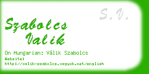 szabolcs valik business card